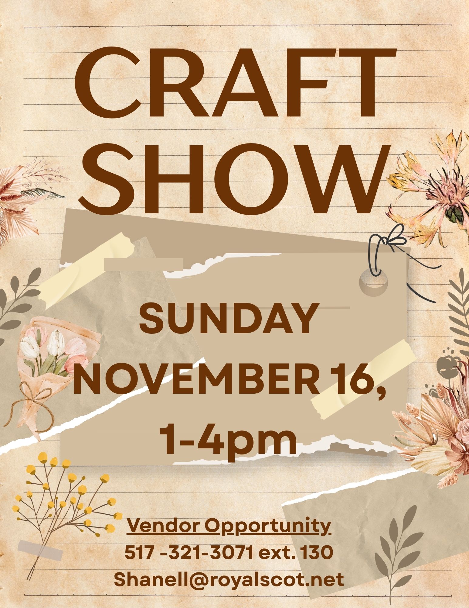 CRAFT SHOW  VENDOR OPPORTUNITY
